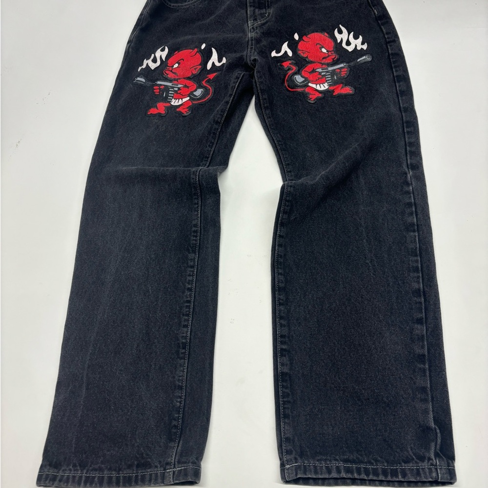 Black Graphic Men Jeans